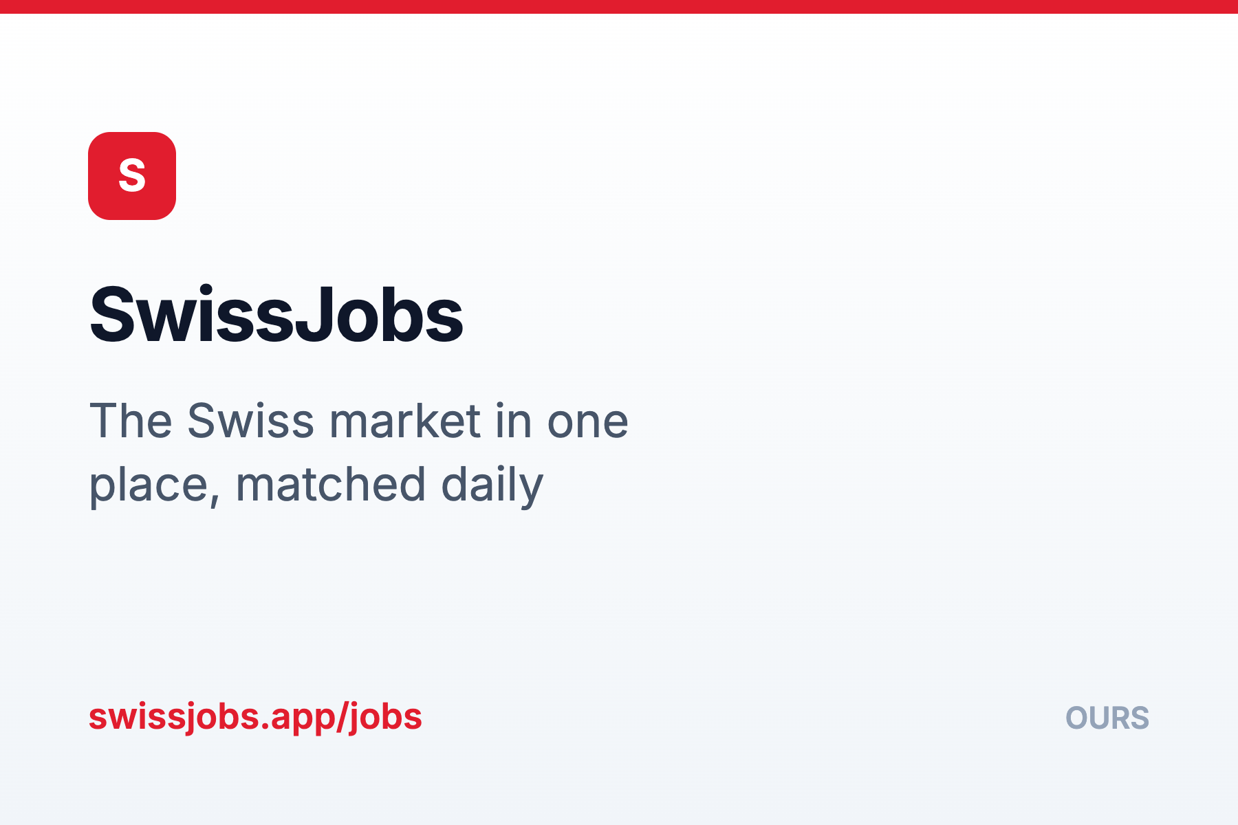 SwissJobs: All relevant job postings in Switzerland are constantly matched against your profile and updated through the day. By doing so, our system ensures you get comprehensive and timely coverage, allowing you to apply for a role as soon as it's posted, even before the selection process begins.